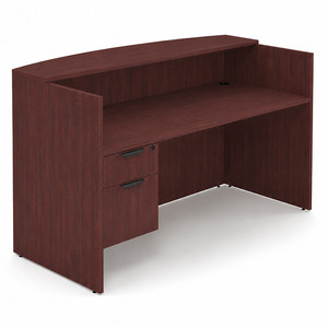 CLASD1052NMAHMAH, 71"x30" Reception Station with Laminate Transaction Top - Mahogany