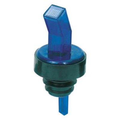 Spill-Stop 313-05 Ban-M Screened Pourer, blue with black collar