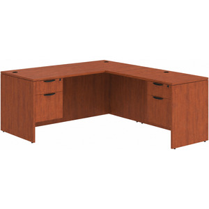 CLALD2047- Classic L-Shape Desk 71" W x 36" D with 42" Return and 2 Box/File Pedestals- Cherry