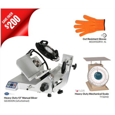 Globe S13 Heavy-Duty Manual Meat Slicer Bundle