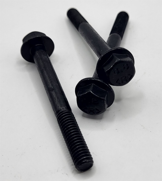 M6 - 1 X 55MM DIN 6921 HEX FLANGE SCREW 8.8 ZINC TRIVALENT BLACK W/SEALER