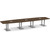16' Classic Boat Shape Conference Table with Palmer Base - Modern Walnut Top, Silver Brushed Base