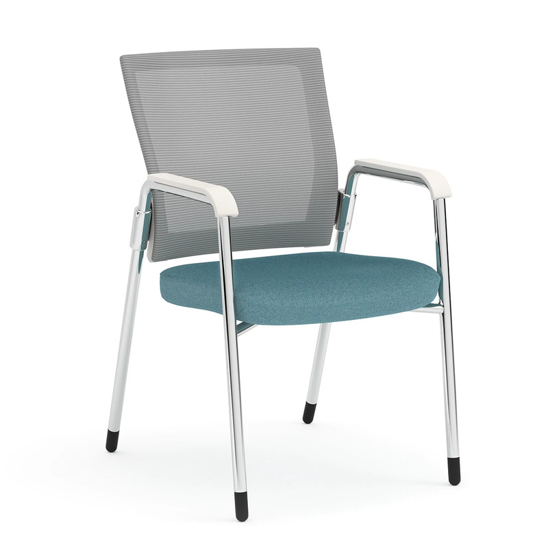 Propel Guest Chair - White Mesh Back with Blue Seat
