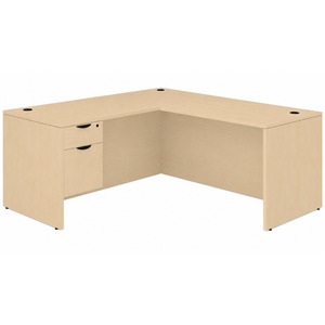 CLALD1041- Classic L-Shape Desk 71" W x 30" D with 47" Return and Box/File Pedestal- Maple