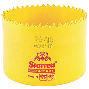 STARRETT FCH0296-G 2-9/16'' (65mm) Fast Cut Straight Pitch Bi-Metal Hole Saw