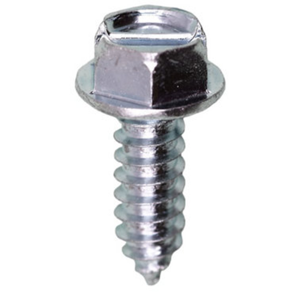 #14 x 3/4 SLTD Hex Washer HD License Plate Screw Tag Screw