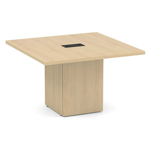CUBSQ2139N 4ft Square Conference Table with Cube Base - Maple