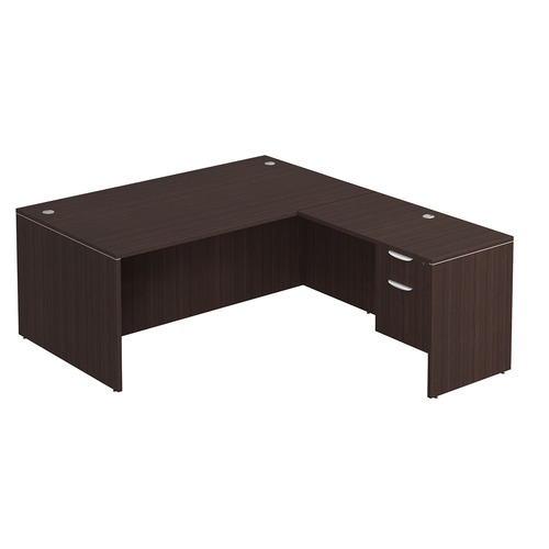 Classic L-Shape Desk 78" x 71" with Box/File Pedestal - Espresso