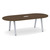 8' Signature Racetrack Conference Table with Metal VA Legs - Modern Walnut Top, Silver Base