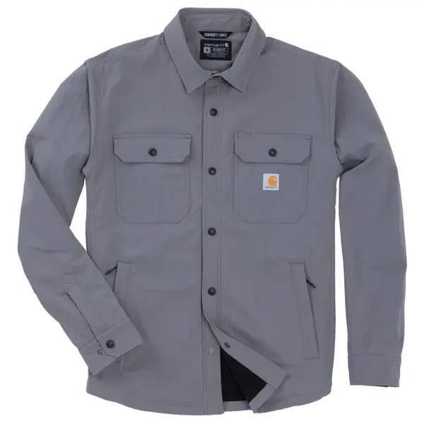 CARHARTT 107699 - Men's Force DWR Ripstop Fleece Lined Shirt Jac - Steel