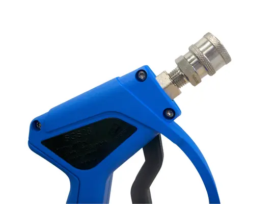 MTM Hydro SGS28 Blue Spray Gun, 4000 PSI, 12 GPM, Live Swivel, SS QC Fittings
