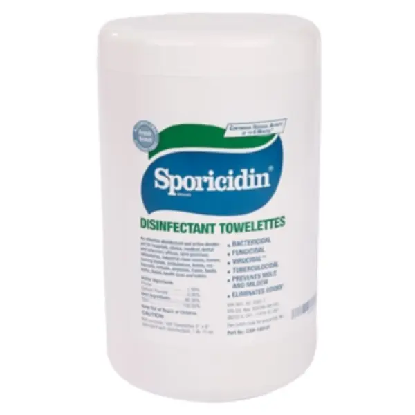 Sporicidal Towelettes  180  5"x8" canister