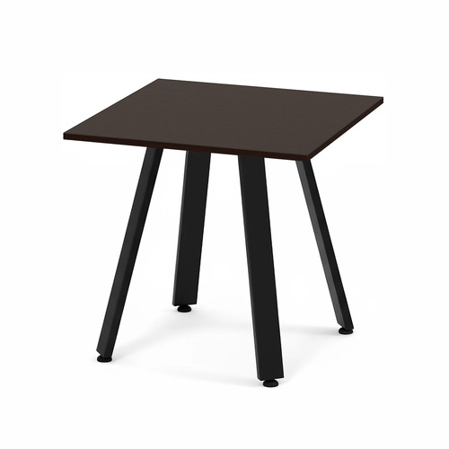 Signature Square Meeting Table 30" - Espresso with Black Metal Legs