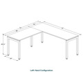 Elements L-Shape Desk 72" x 72" x 24"D - Espresso with Silver Legs