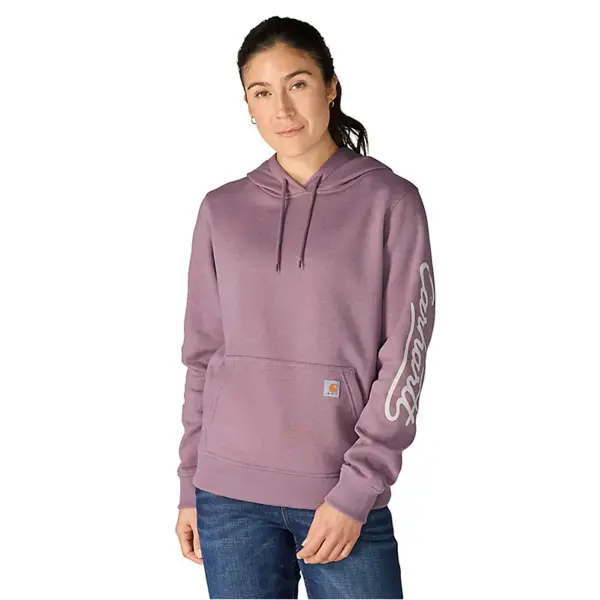 CARHARTT 107414 - Women's Sawyer Script Logo Sweatshirt - Ash Berry Heather 
