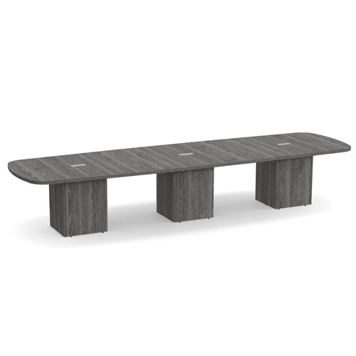 Arena Conference Table 14 Ft with Cube Base - Newport Grey