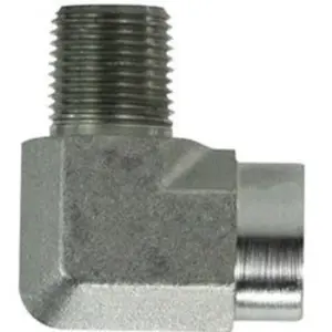 90 deg Street Elbow, 1/4 in Male Pipe x 1/8 in Female Pipe, Steel