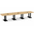 16' Classic Boat Shape Conference Table with Palmer Base - Aspen Top, Black Base