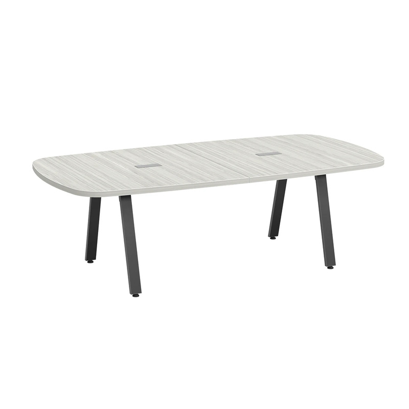 Signature Arena Conference Table 8 Foot - Silver Birch with Black Metal Legs
