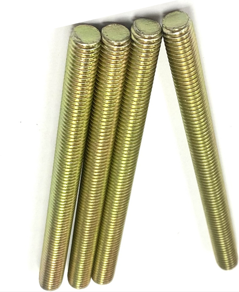 1 1/4" - 7 X 24" FULLY THREADED STRAIGHT ROD SAE J429 GR 8 ZINC TRIVALENT YELLOW