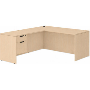 CLALD2041- Classic L-Shape Desk 71" W x 30" D with 42" Return and Box/File Pedestal- Maple