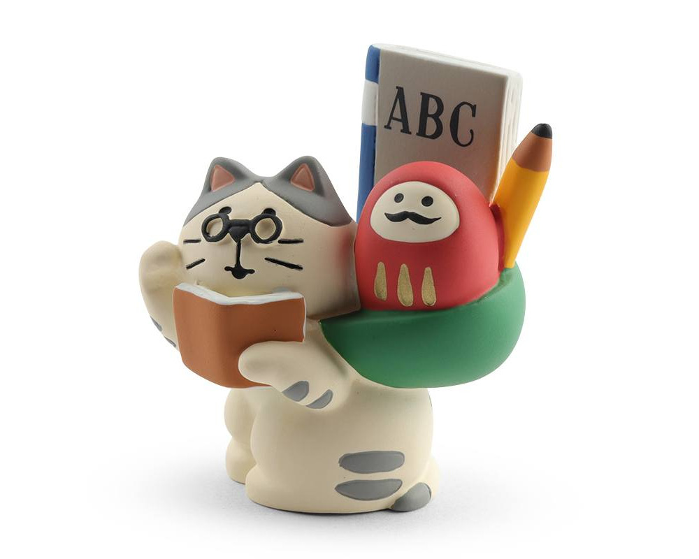 Figurine Cat Daruma Academic
