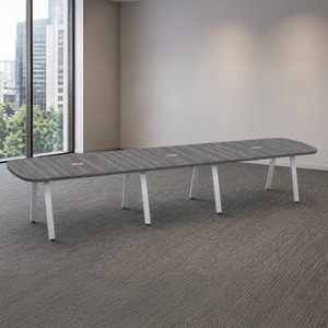 SIGAR7192N - 16 ft. Arena Conference Table w/Silver Metal VA Leg