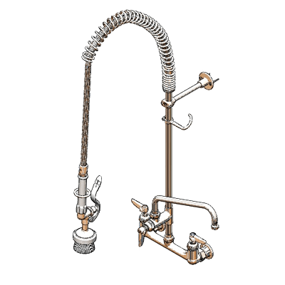 T&S Brass B-0133-ADF16-BR Easyinstall Pre-Rinse Unit w/ Adjustable Wall Bracket