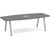 8' Signature Boat Shape Conference Table - Newport Gray Top, Silver Metal Legs