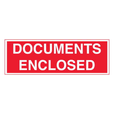 Documents Enclosed Label - 2" x 5" - Red