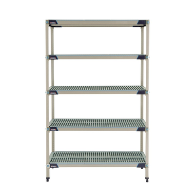 Metro 5X557GX3 Metromax I Starter Shelving Unit 48"W X 24"D X 74"H Open Grid Polymer Shelves
