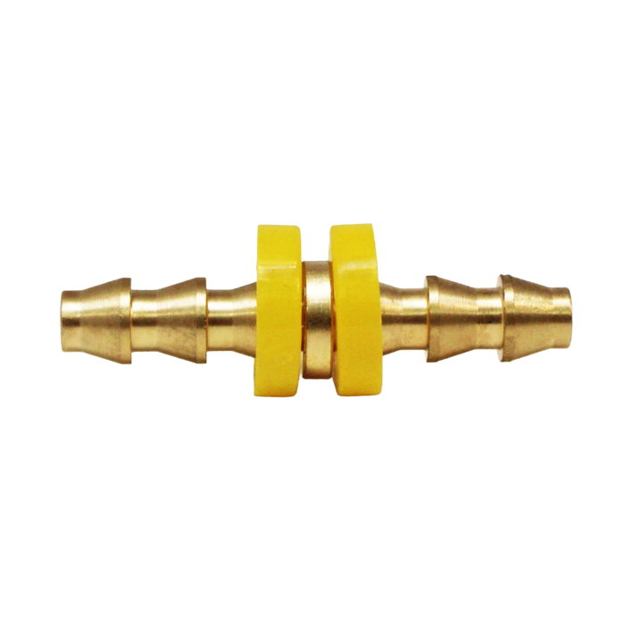 Brass Lock Splicer (1/4" Push On Barb, 1/4" Push On Barb) Bulk Packed