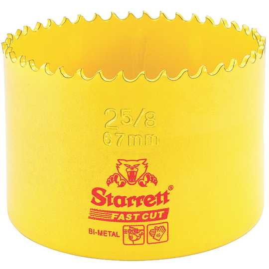 STARRETT FCH0258-G 2-5/8'' (67mm) Fast Cut Straight Pitch Bi-Metal Hole Saw