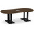 8' Classic Racetrack Conference Table with Palmer Base - Modern Walnut Top, Black Base