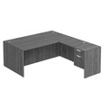 Classic L-Shape Desk 78" x 71" with Box/File Pedestal - Newport Grey