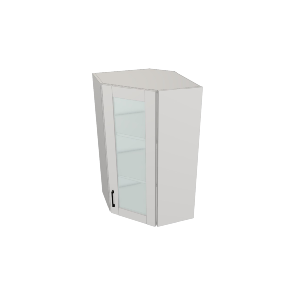 Hampton Pure White Box  Glass Door Angle Wall Cabinet Kit - 24”x 42” X 13”