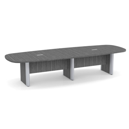 Classic Plus Arena 12 Ft Conference Table - Newport Grey with Silver Metal Accents