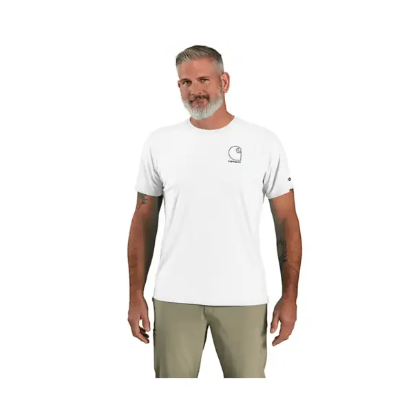 30% - Carhartt 106163 - Force Sun Defender™ Lightweight Short Sleeve Hooded Graphic T-Shirt - White