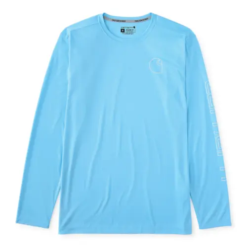 CARHARTT 106164 - FORCE SUN DEFENDER™ LIGHTWEIGHT LONG-SLEEVE LOGO GRAPHIC T-SHIRT - Blue Gleam Heather