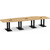 14' Classic Boat Shape Conference Table with Palmer Base - Aspen Top, Black Base