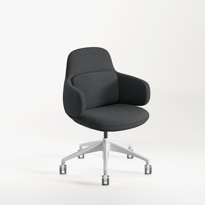 CHK73400 VIVA CLUB CHAIR w/ NYLON BASE - White base, Charcoal Seat