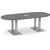 8' Classic Racetrack Conference Table with Palmer Base - Newport Gray Top, Brushed Silver Base