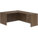 CLALD2037- Classic L-Shape Desk 66" W x 30" D with 42" Return and Box/File Pedestal- Modern Walnut