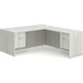 CLALD1047- Classic L-Shape Desk 71" W x 36" D with 47" Return and 2 Box/File Pedestals- Silver Birch