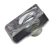M8 - 1.25 SHORT THROAT MULTIPLE THREAD SPRING NUT U TYPE 1050 - 1065 STEEL MECHANICAL ZINC YELLOW PER PRINT