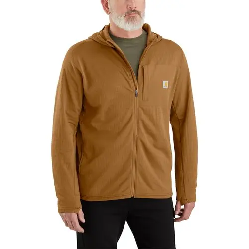 CARHARTT 106625 - Carhartt 106625 - Force® Relaxed Fit Full-Zip Long-Sleeve Hooded T-Shirt - Carhartt Brown