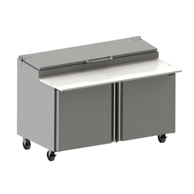 Silver King SKPZ60-FSUS10 Rear-Mounted Self-Contained Refrigeration Two-Section 60"W Pizza Prep Table