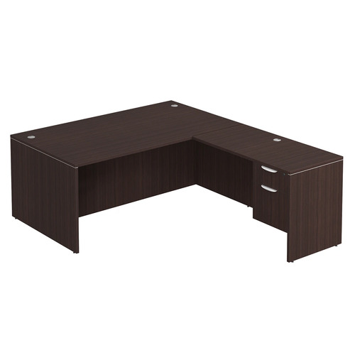 Classic L-Shape Desk 83" X 71" with Box/File Pedestal - Espresso