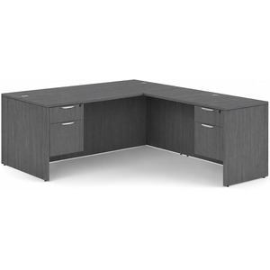 CLALD2035- Classic L-Shape Desk 60" W x 30" D with 42" Return and 2 Box/File Pedestals- Coastal Gray