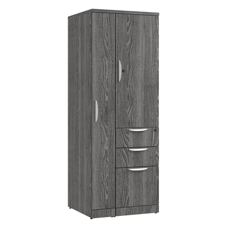 CLAST1018N, PL286/287 NARROW WARDROBE, CABINET, BOX/BOX/FILE - Newport Gray